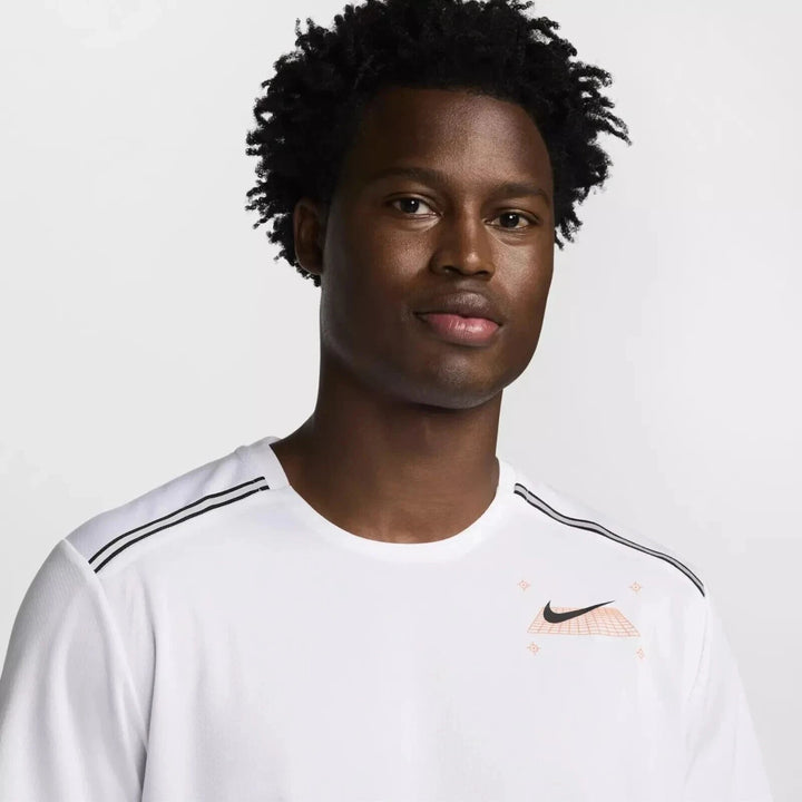 Nike White Miler Men's T Shirt