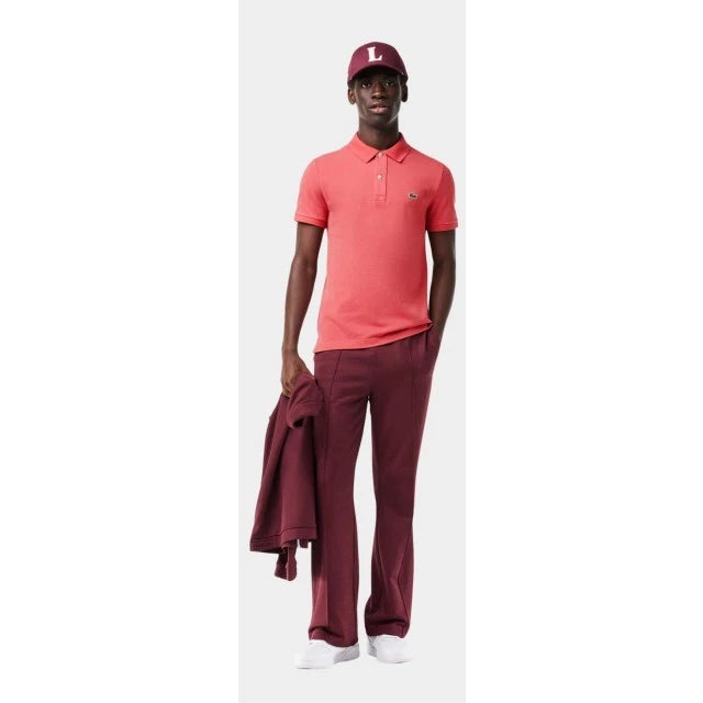 Lacoste Men's Red Branded Pima Neck Polo Shirt