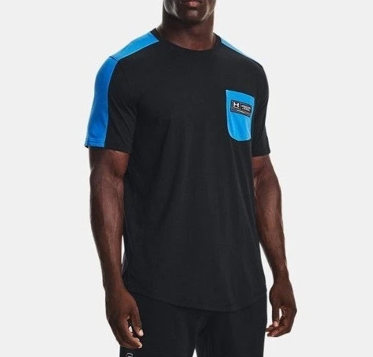 Under Armour Men's Black Pocket Tee Crew Neck T Shirt