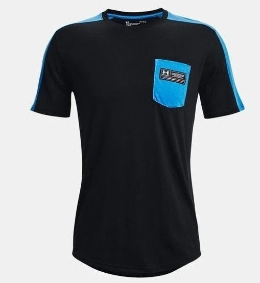 Under Armour Men's Black Pocket Tee Crew Neck T Shirt