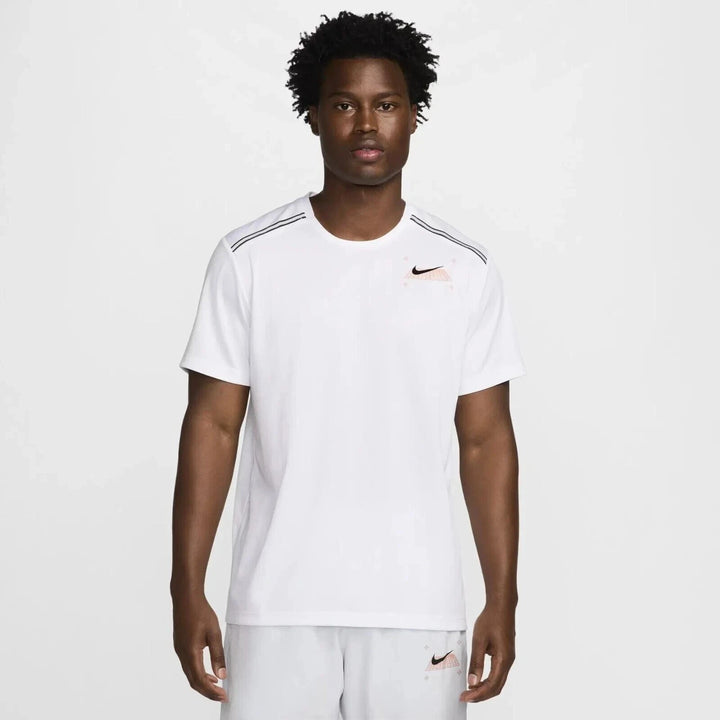 Nike White Miler Men's T Shirt