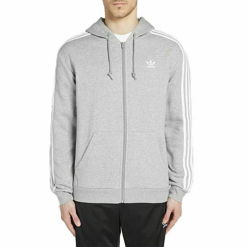 Adidas Men's Grey 3-Stripe Tracksuit