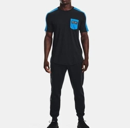 Under Armour Men's Black Pocket Tee Crew Neck T Shirt