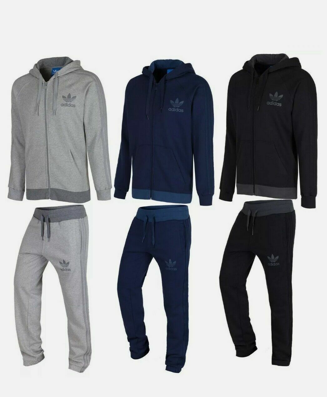 Adidas Originals Tracksuit Men's - Black & Navy & Grey