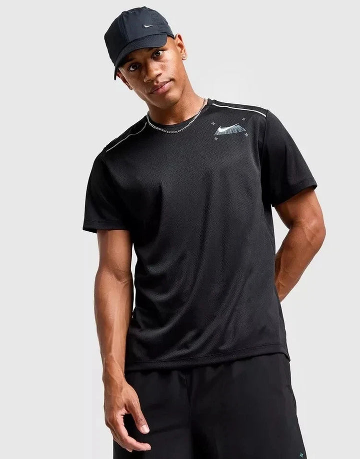 Nike Black Miler Mens T Shirt