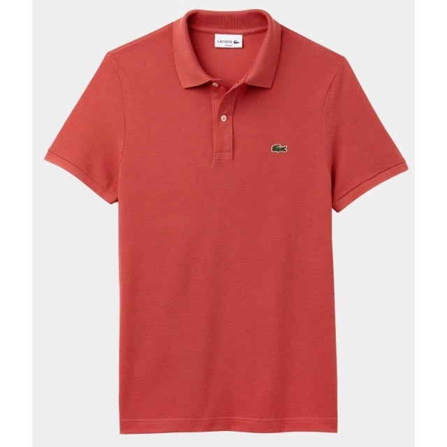 Lacoste Men's Red Branded Pima Neck Polo Shirt