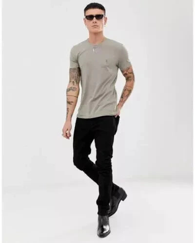 Allsaints T-Shirt Mens Muted Grey Tonic Crew Neck Slim