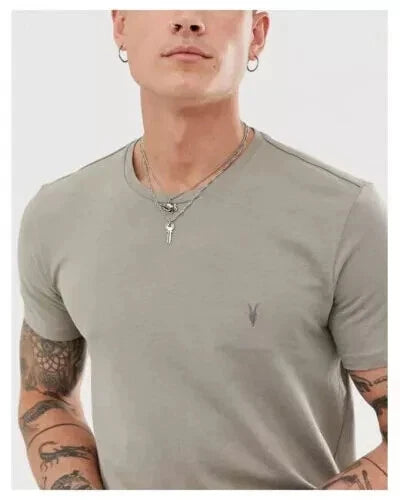 Allsaints T-Shirt Mens Muted Grey Tonic Crew Neck Slim